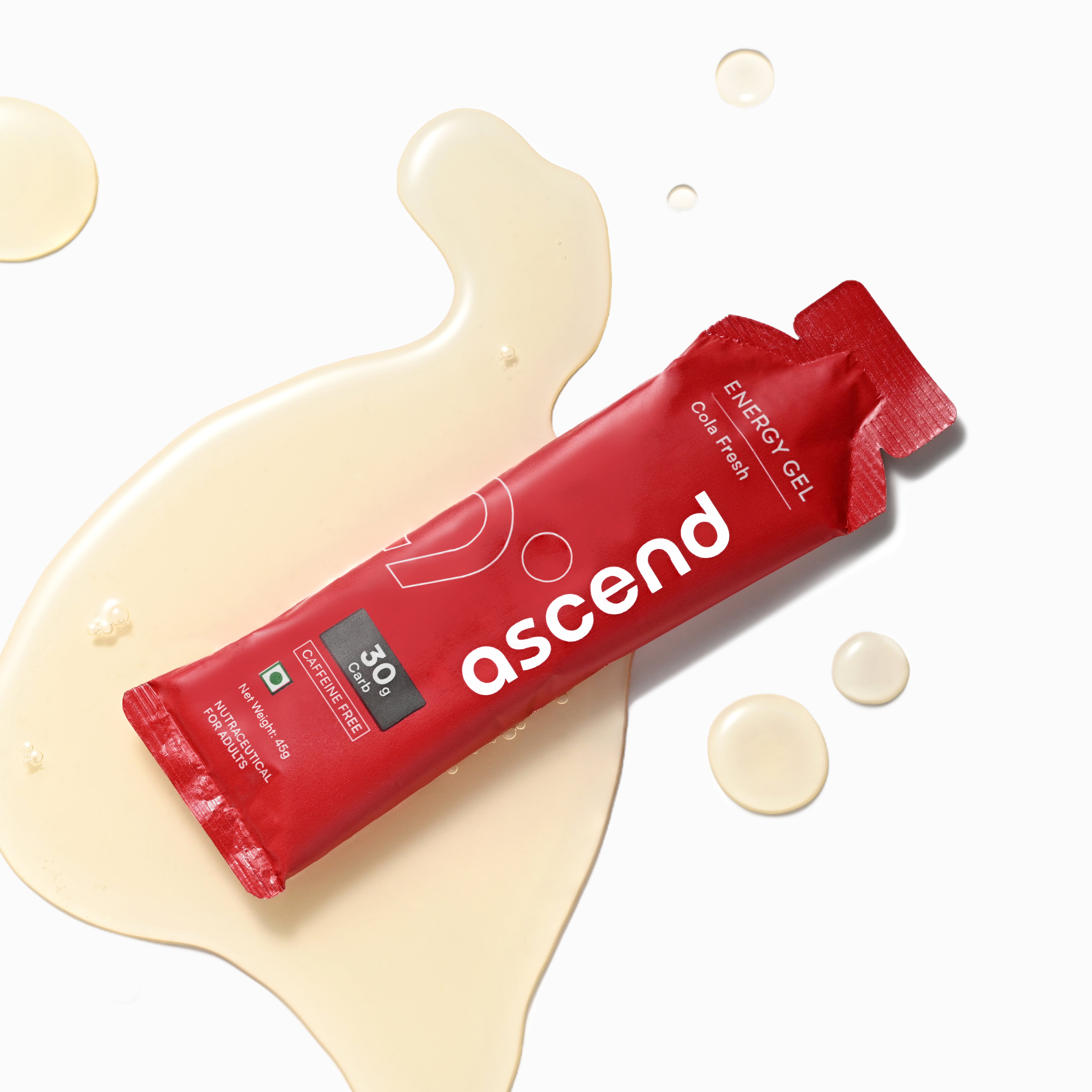 Ascend Cola Fresh Energy Gel non-caffeinated 30g carbs endurance runners India