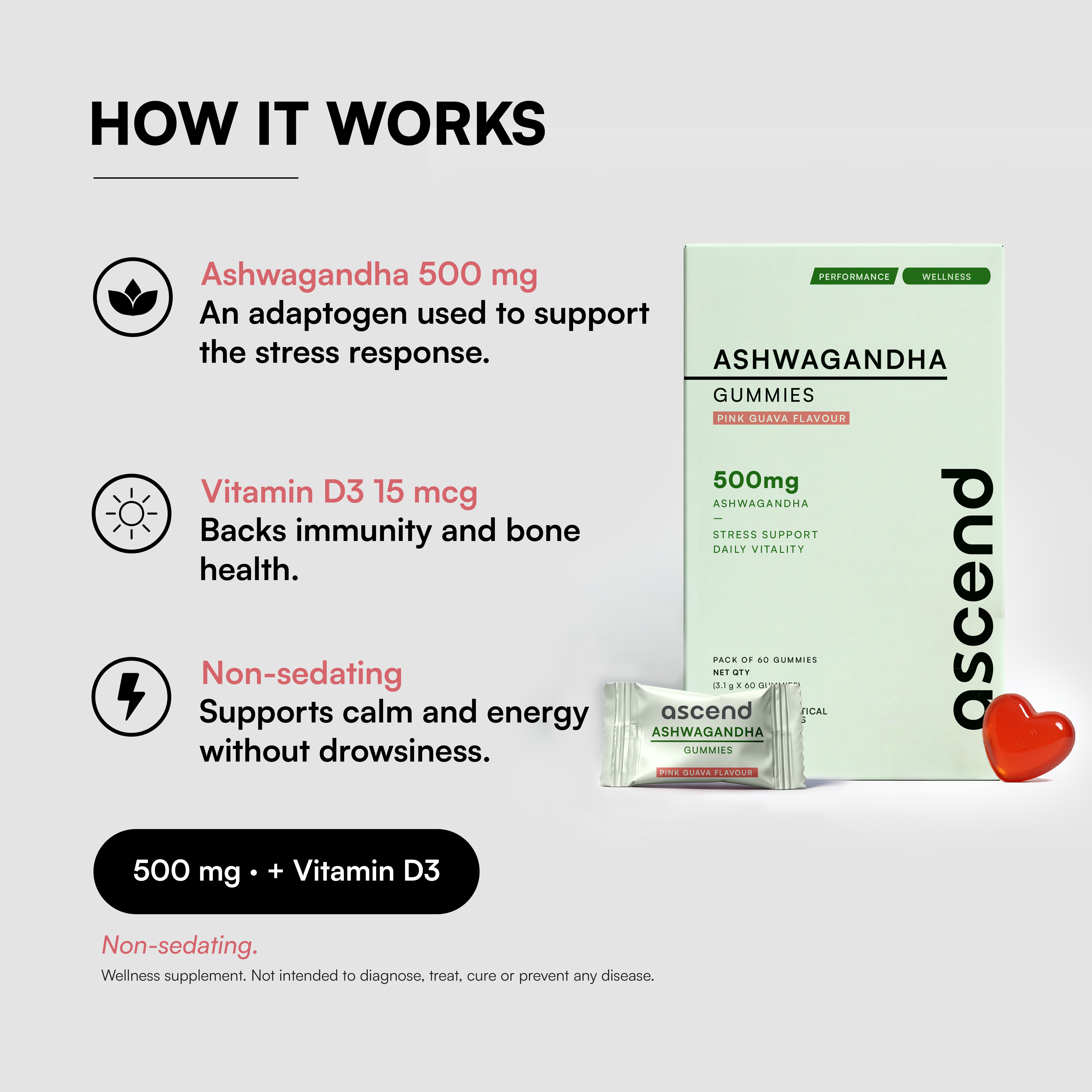 By managing cortisol, these ashwagandha gummies reduces inflammation ensuring faster muscle recovery.