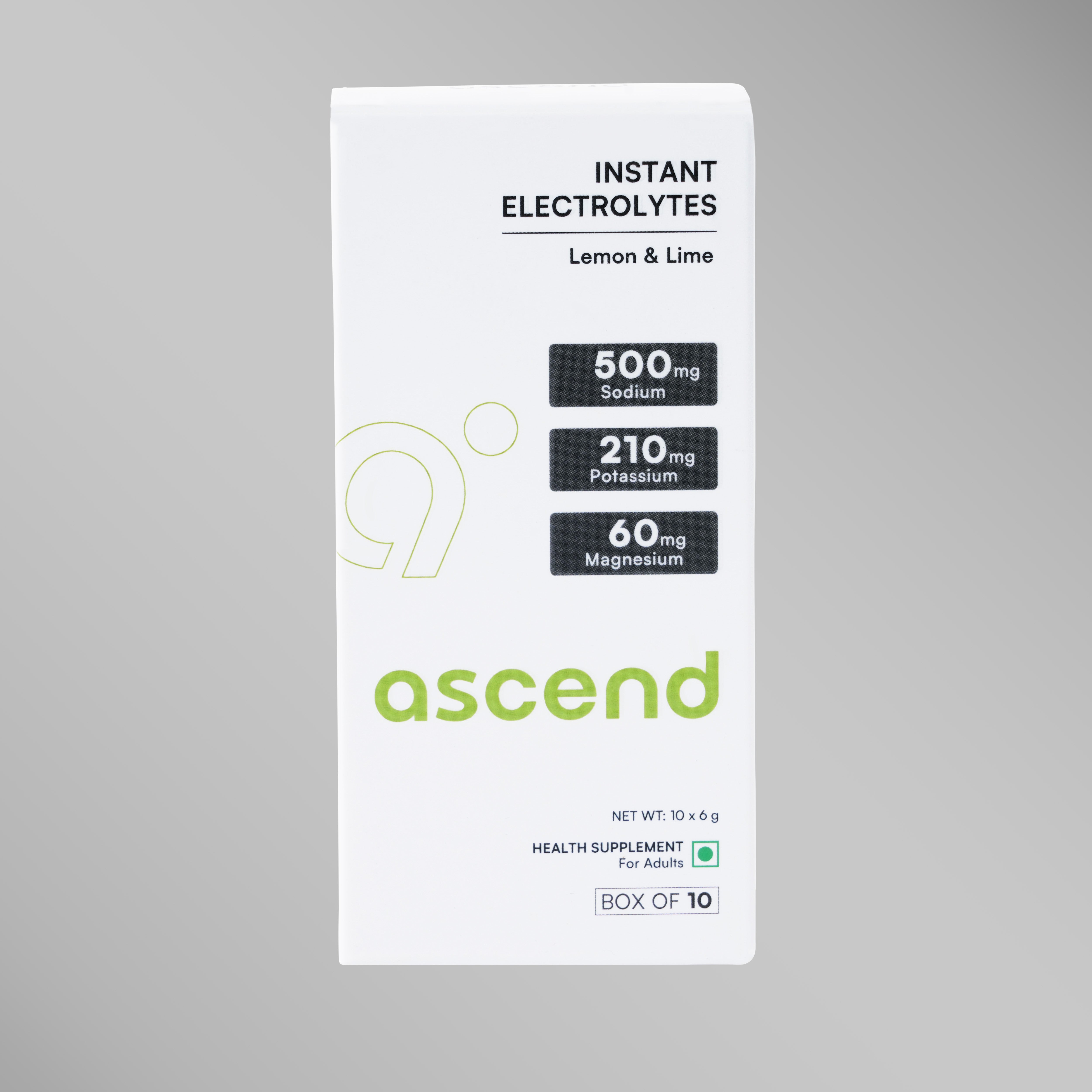Zero Sugar Ascend Electrolytes - Lemon & Lime | 500 mg sodium