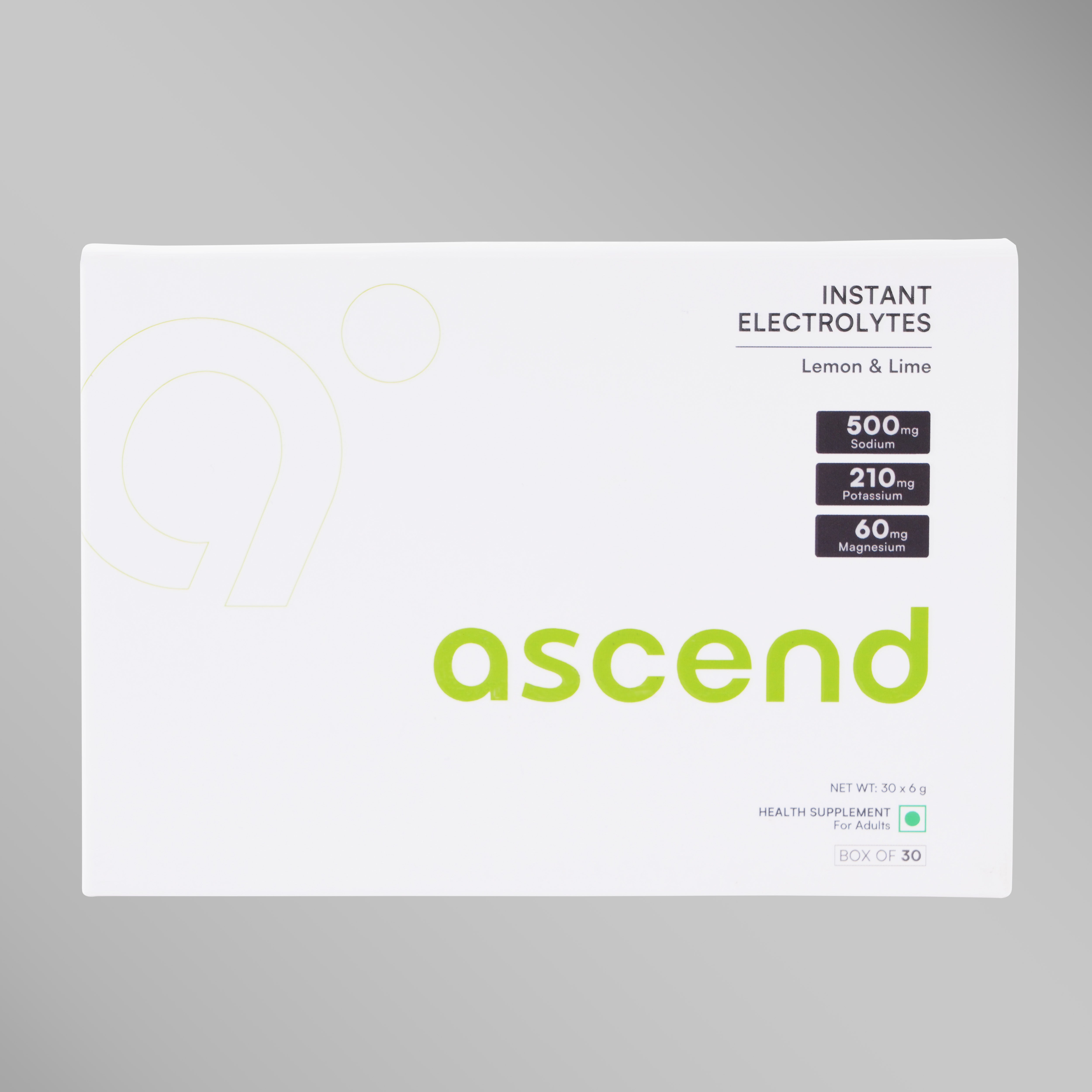 Zero Sugar Ascend Electrolytes - Lemon & Lime | 500 mg sodium