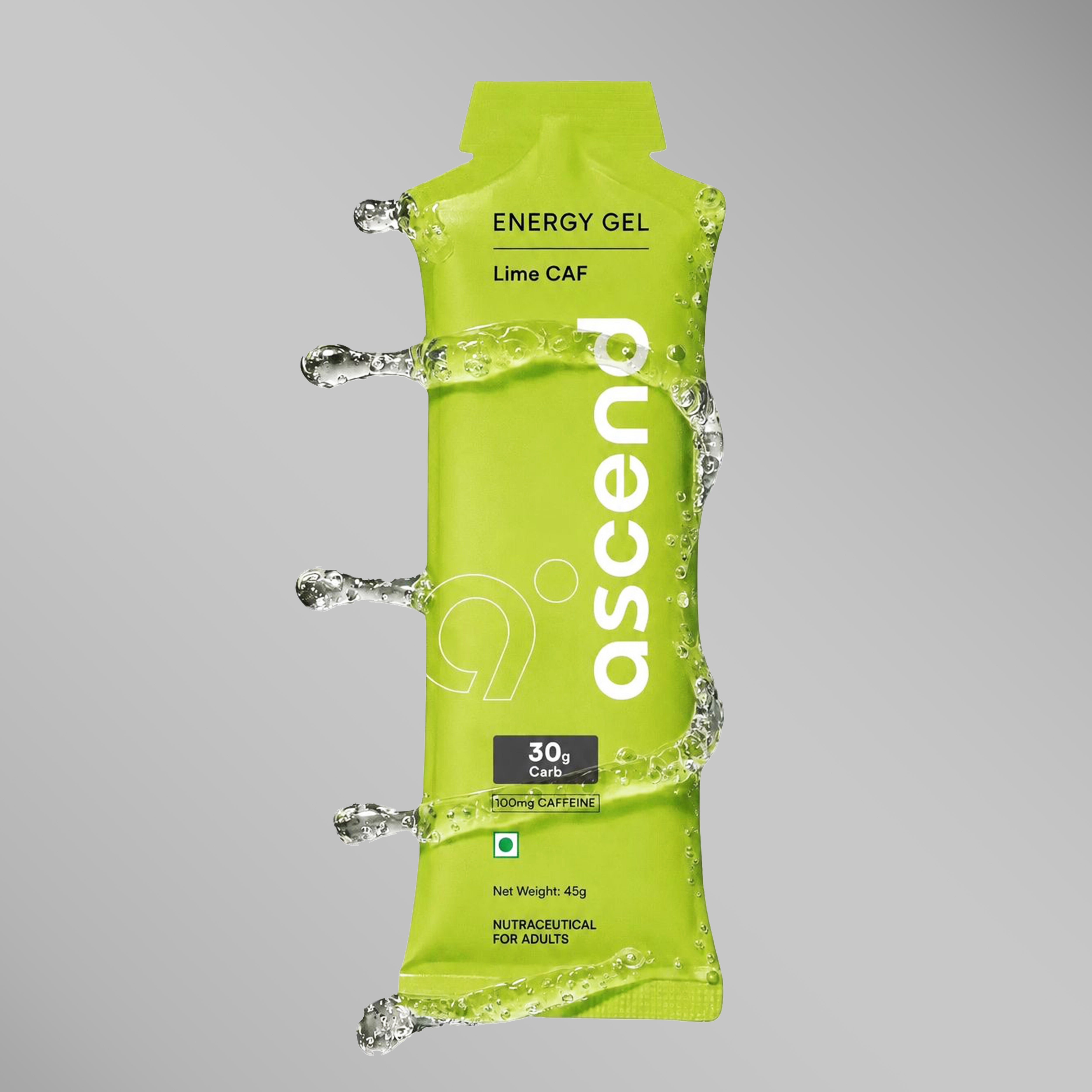 30 gm Carbs & 100 mg Caffeine - Ascend Energy Gel (Lime CAF)