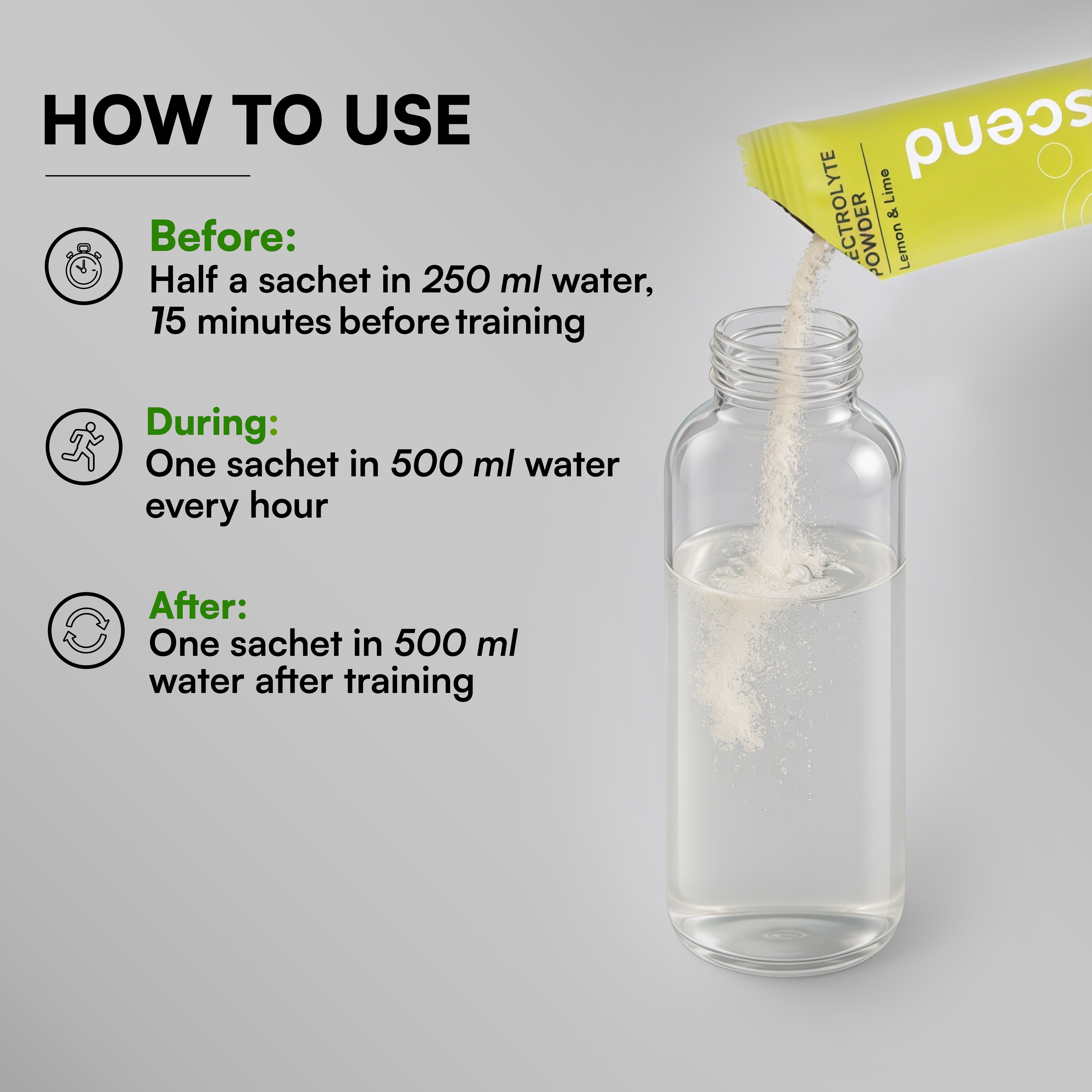 Zero Sugar Ascend Electrolytes - Lemon & Lime | 500 mg sodium