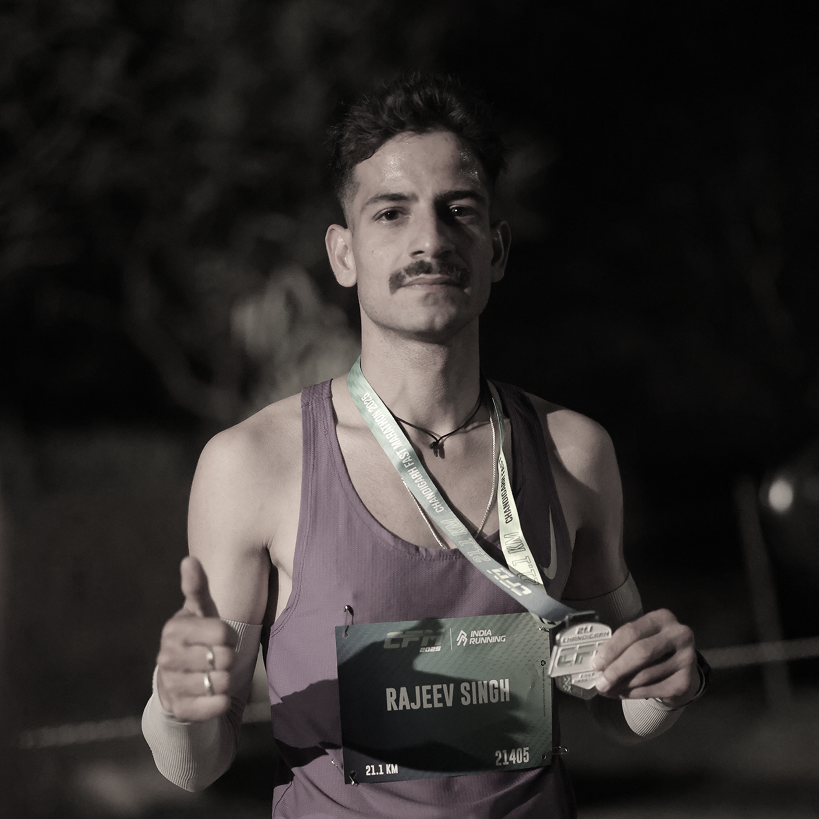 the winner of chandigarh fast marathon using Ascend electrolytes and energy gels. India runners
