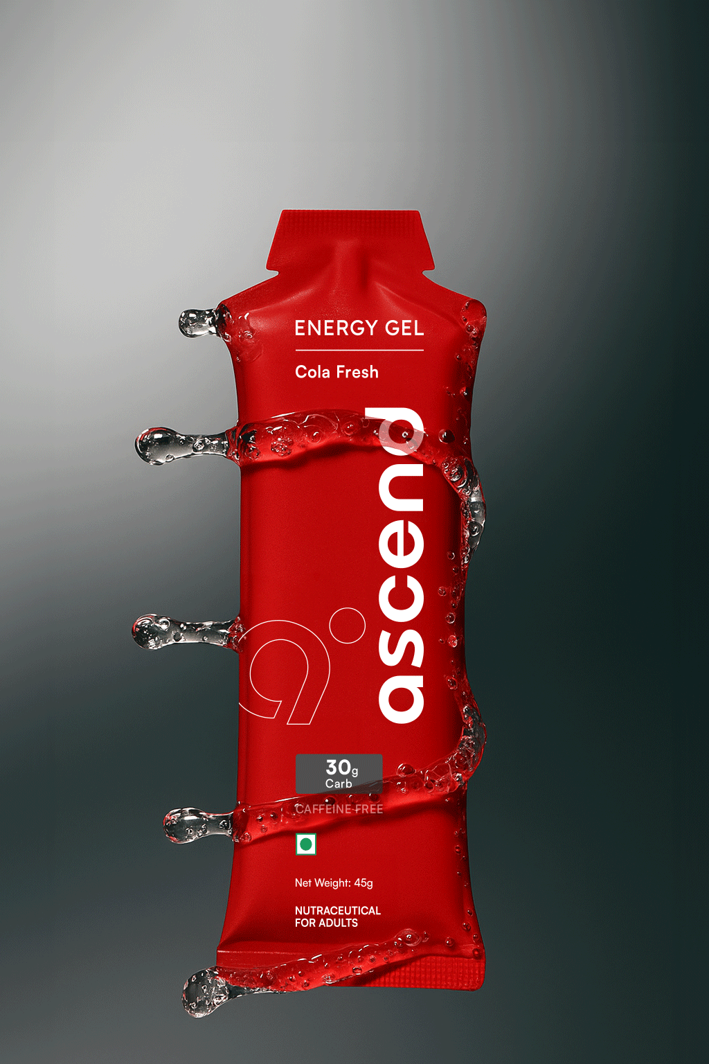 Ascend energy gel 30g carbs for endurance athletes. Quick energy